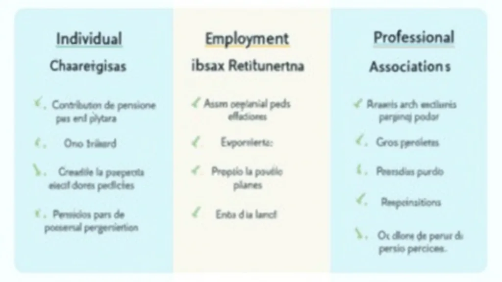 Material informativo comparando categorías de instrumentos de previsión complementaria