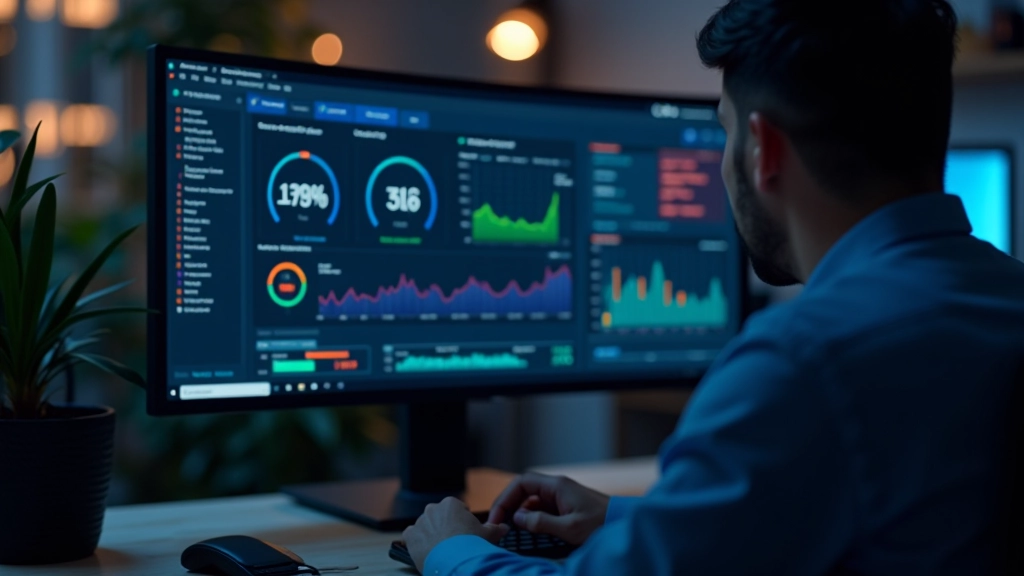 Ecrã mostrando ferramentas de diagnóstico e métricas de desempenho do sistema