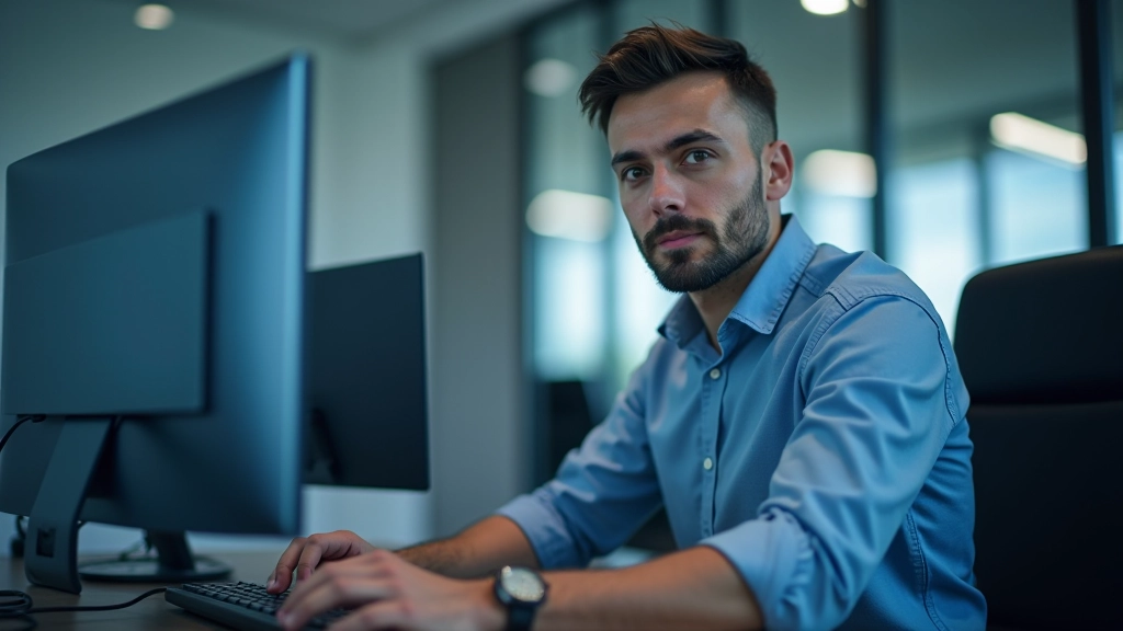 Técnico informático a trabalhar em diagnóstico remoto de computador com ferramentas de suporte técnico