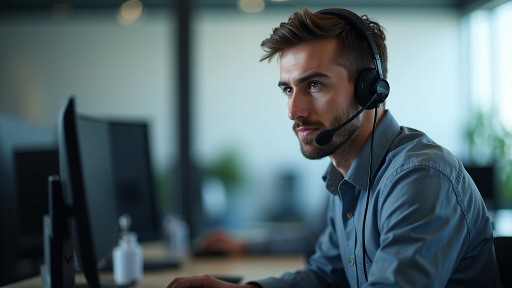 Técnico a trabalhar no computador